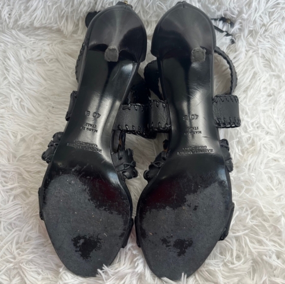 💕HP💕Ralph Lauren Purple Label Ardina Black Leather Heels💕Size 10 - Picture 10 of 10
